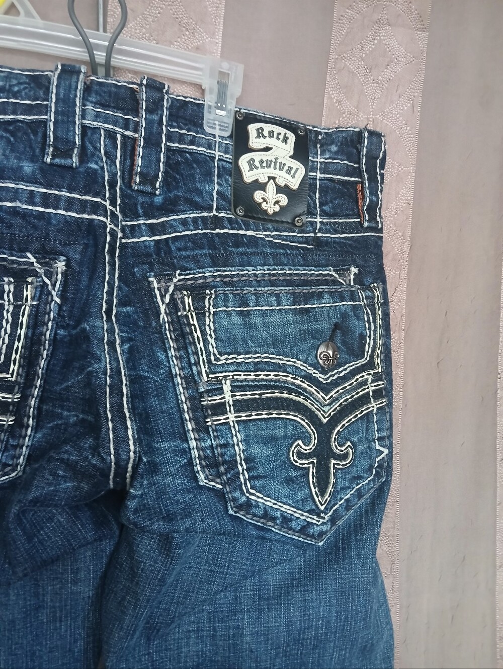 💎 Rock Revival Men's Lionel Blue Jeans Boot Cut Jeans - Picture 4 of 11
